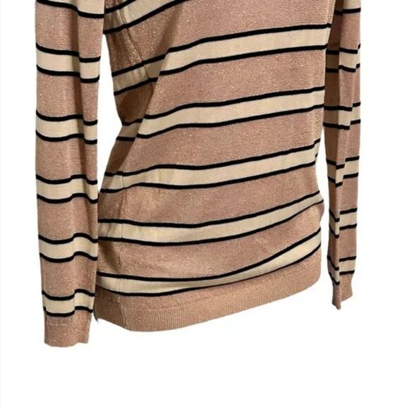 Magaschoni Metallic Striped Lightweight Long Sleeve Pullover Sweater (NWT) - Picture 3 of 7